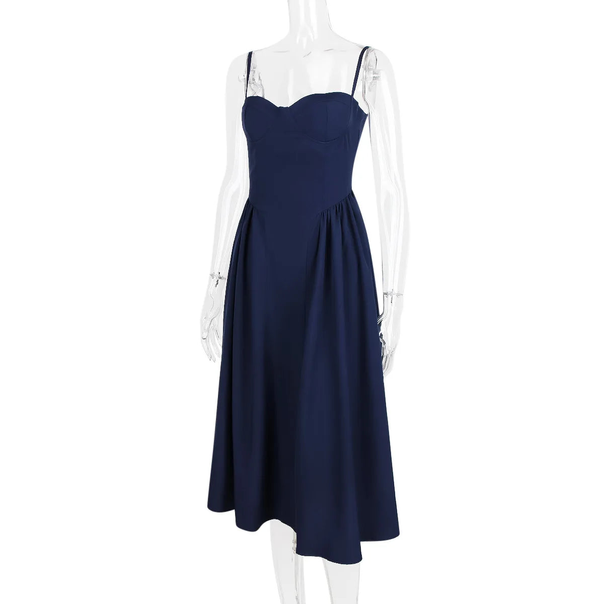 Elegant Backless Spaghetti Strap Midi Dress for Women