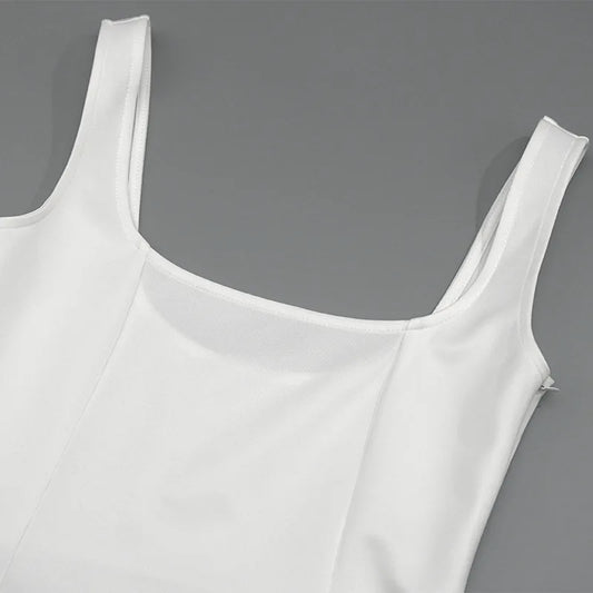 Julissa MO Sexy Square Collar Maxi Dress with Spaghetti Straps