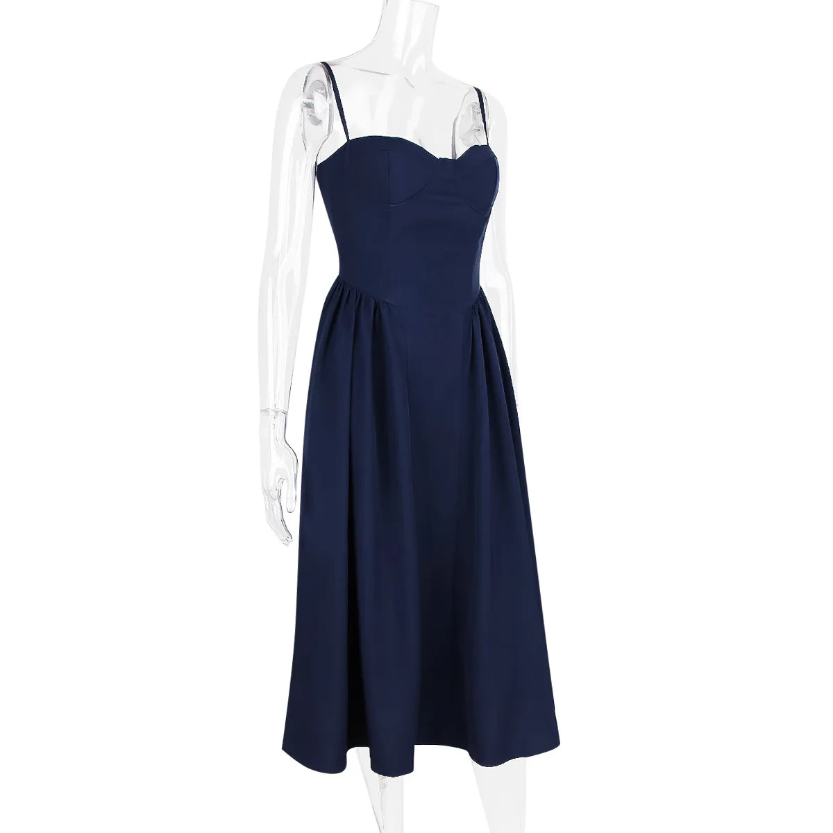 Elegant Backless Spaghetti Strap Midi Dress for Women