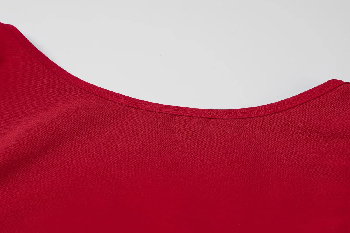 Suninheart 2025 Elegant Red Sleeveless Midi Dress