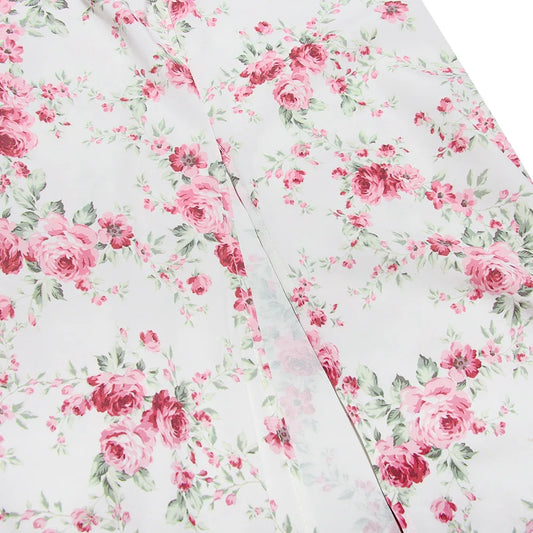 Suninheart Floral Print Midi Dress with Slit and Lace-Up Detail