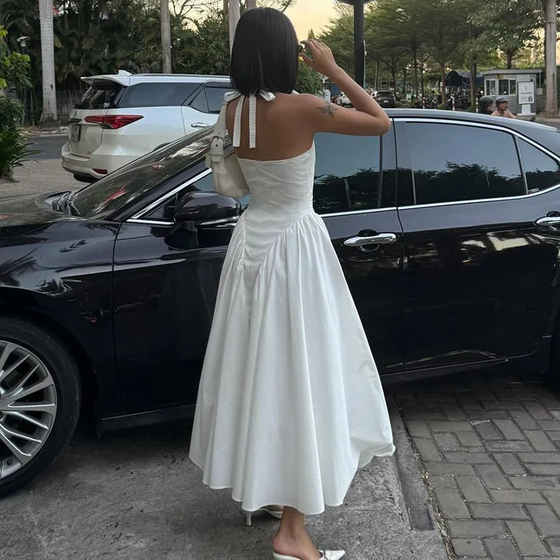 Elegant V-Neck Backless Maxi Dress for Women