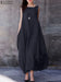 ZANZEA Oversized Cotton Maxi Dress for Women - Casual Sleeveless Summer Style