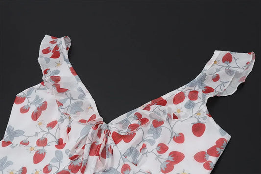 Cryptographic Floral Print Plunge Maxi Dress