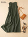 ZANZEA Women's Ankle-Length V-Neck Cotton Sundress