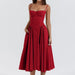 Elegant Backless Spaghetti Strap Midi Dress for Women