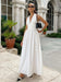 Bornladies V-Neck Cotton Camisole Dress with Waist Cinch
